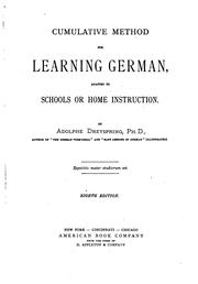 Cover of: Cumulative Method for Learning German: Adapted to Schools Or Home Instruction : Conforming to ..