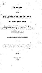 Cover of: An Essay on the Practice of Duelling, as it Exists in Modern Society ...