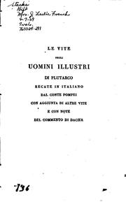 Cover of: Le vite degli uomini illustri by Plutarch