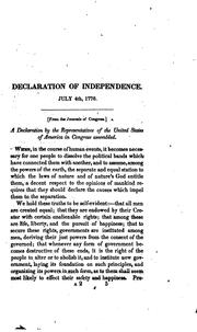 Declaration of Independence ... with the Names, Places of Residence, &c. of ... by United States , George Washington
