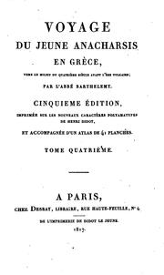 Cover of: Voyage du jeune Anacharsis en Grèce: dans le milieu du quatrième siècle ... by Jean-Jacques Barthélemy