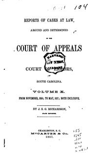 Cover of: Reports of Cases at Law Argued and Determined in the Court of Appeals and ...