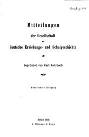 Cover of: Mitteilungen der Gesellschaft für deutsche Erziehungs- und Schulgeschichte by Gesellschaft für Deutsche Erziehungs- und Schulgeschichte