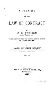 Cover of: A Treatise on the Law of Contracts