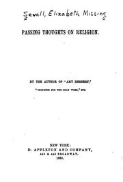 Cover of: Passing Thoughts on Religion