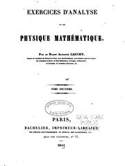 Cover of: Exercises d'Analyse et de Physique Mathématique