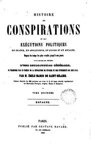 Cover of: HISTOIRE DES CONSPIRATIONS ET DES EXECUTIONS POLITIQUES