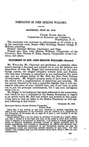 Nomination of John Skelton Williams: Hearing Before the Committee on Banking .. by United States
