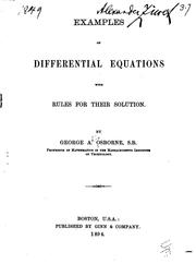 Cover of: Examples of Differential Equations: With Rules for Their Solution