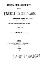 Cover of: Lucina sine concubitu, ou, La Génération solitaire by John Hill