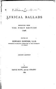 Cover of: Lyrical Ballads: Reprinted from the First Edition of 1798