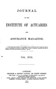 Cover of: Journal of the Institute of Actuaries and Assurance Magazine