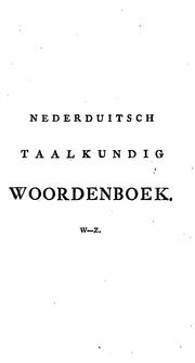 Cover of: Nederduitsch taalkundig woordenboek by Petrus Weiland