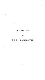 Cover of: A treatise on the sabbath, revised and ed. by J.W. Brooks
