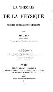 Cover of: La théorie de la physique chez les physiciens contemporains