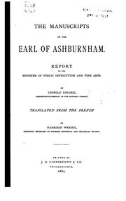 Cover of: The Manuscripts of the Earl of Ashburnham by Léopold Delisle