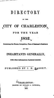 Cover of: Directory of the City of Charleston by 