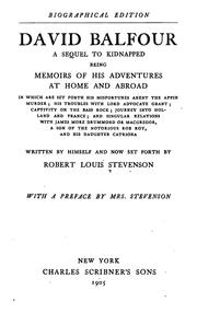 Cover of: David Balfour: A Sequel to Kidnapped ... by Robert Louis Stevenson