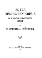 Cover of: Unter dem roten Kreuz im Russisch-japanischen Kriege