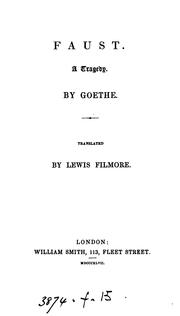 Cover of: Faust: A Tragedy by Johann Wolfgang von Goethe, Lewis Filmore