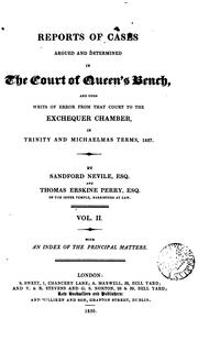 Cover of: Reports of Cases Argued and Determined in the Court of King's Bench, and Upon Writs of Error ...