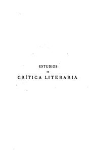 Estudios de crítica literaria by Marcelino Menéndez y Pelayo