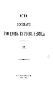 Cover of: Acta Soc. Pro Fauna Et Flora Fennica by Societas pro Fauna et Flora Fennica