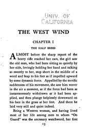 Cover of: The West Wind: A Story of Red Men and White in Old Wyoming