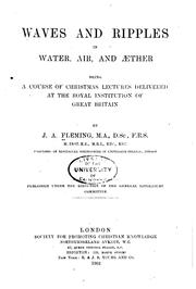 Cover of: Waves and Ripples in Water, Air, and æther: Being a Course of Christmas ...