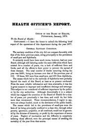 Annual report of the Bureau of Health [Pittsburgh]. 1877 by No name