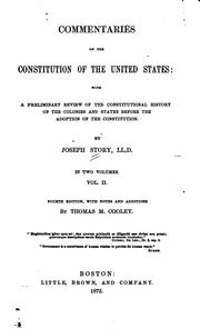Cover of: Commentaries on the Constitution of the United States: With a Preliminary ...