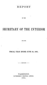 Cover of: Annual report of the Secretary of the Interior