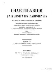 Cover of: Chartularium Universitatis parisiensis