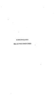 Cover of: Chroniques dauphinoises et documents inédits relatifs au Dauphiné pendant la Révolution