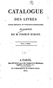 Cover of: Catalogue des livres rares, précieux, et trés-bien conditionnés, provenant du cabinet de M. F. D ...