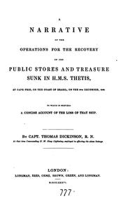 Cover of: A narrative of the operations for the recovery of the public stores and treasure sunk in H.M.S ... by Thomas Dickinson