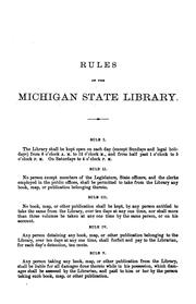 Cover of: Catalogue of the Michigan State Library: For the Years of 1877-78