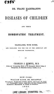 Cover of: Diseases of children and their homoeopathic treatment
