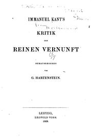 Cover of: Immanuel Kant's Kritik der reinen Vernunft