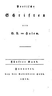 Cover of: Schriften by Gerhard Anton von Halem