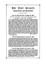 The Four Gospels Harmonized and Translated by Leo Tolstoy: In Three Parts