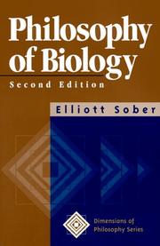 Cover of: Philosophy of Biology