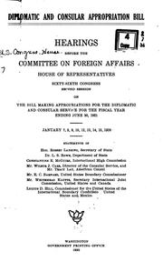 Cover of: Diplomatic and Consular Appropriation Bill: Hearings Before the Committee on ...