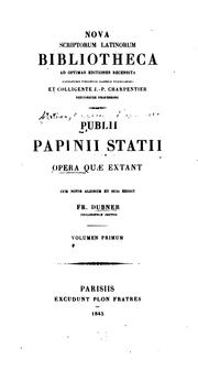 Cover of: Publii Papinii Statii Opera quae extant by Publius Papinius Statius