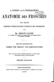 A. Ecker's und r. Wiedersheim's Anatomie des Frosches by Alexander Ecker