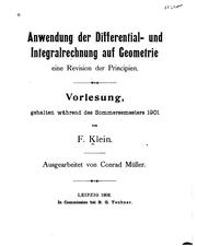 Cover of: Anwendung der Differential- und Integralrechnung auf Geometrie: Eine ...