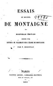 Cover of: Essais de Michel de Montaigne