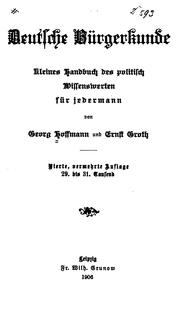 Cover of: Deutsche Bürgerkunde kleine Handbuch des politisch Wissenswerken für jedermann