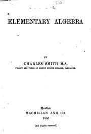 Cover of: Elementary Algebra