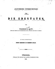 Cover of: Anatomische Untersuchungen über die Edentaten